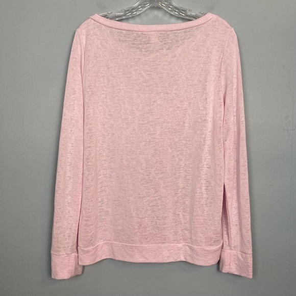VICTORIA’S Secret Pink Lightweight Burnout Knit Long Sleeve Bombshell Top Size M - Picture 12 of 12